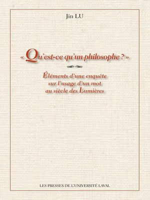 cover image of Qu'est-ce qu'un philosophe?